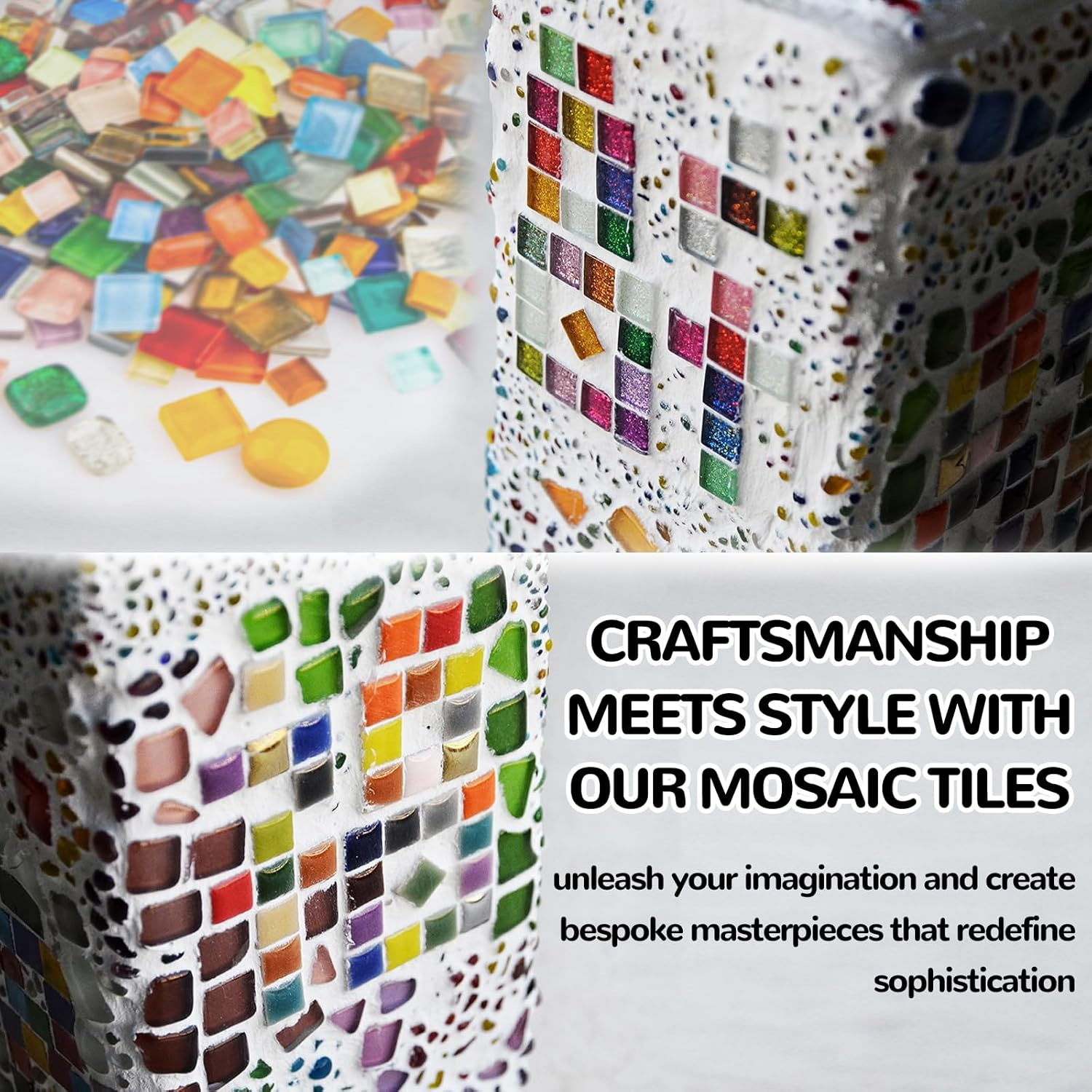 500G/1.1 Pounds Glass Mosaic Tiles, Irregular Crystal Mosaic Tiles for Crafts Bulk and Tiny Stepping Stone Kit, Transparent Stained Glass Sheets for Handmade DIY Art Crafts and Home Decoration,Blue - Green image number 5