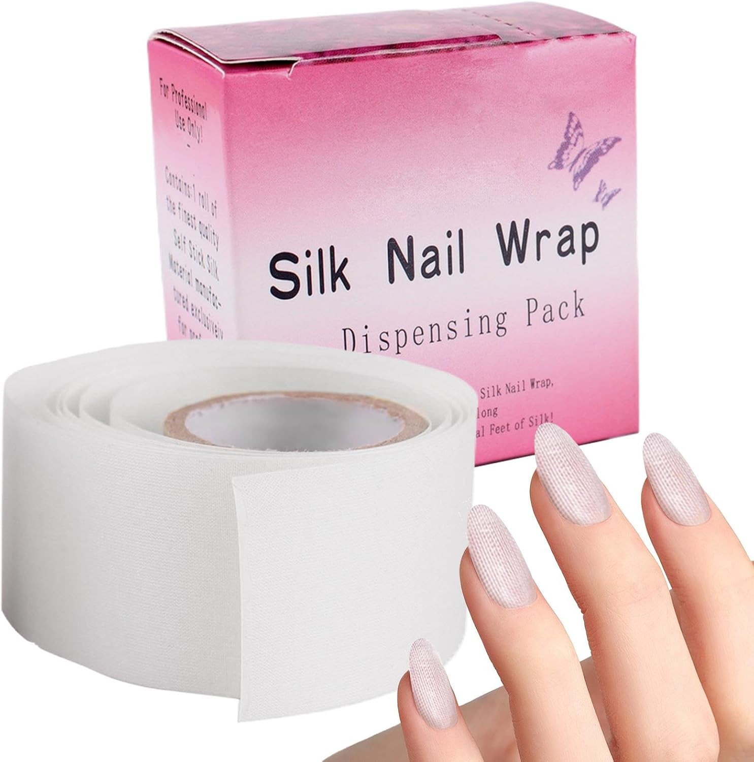 Silk Nail Wrap - Self Adhesive Silk Nail Wrap | Fiberglass Silk Wrap Stick for Nail Repair Protector | Nail Extension Sticker image number 1