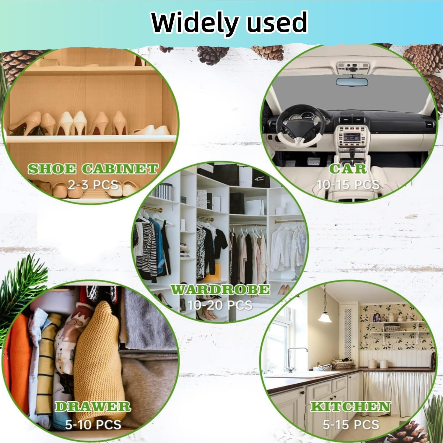 100 Balls Moth Protection Storage Essentials Fresh Cinnamomum Camphora Root for Closet Storage,Better Insect Repellent than Cedar Balls, Longer Lasting Effect,Repelling Clothes Moths (5 Bags) image number 3