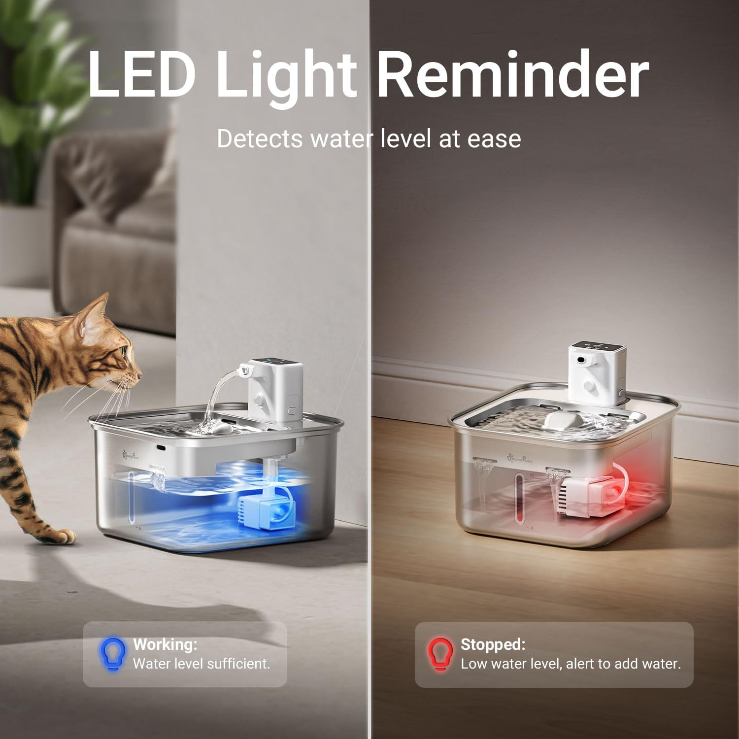 Downypaws Cat Fountain Pump for DPWFP6, White - White image number 5