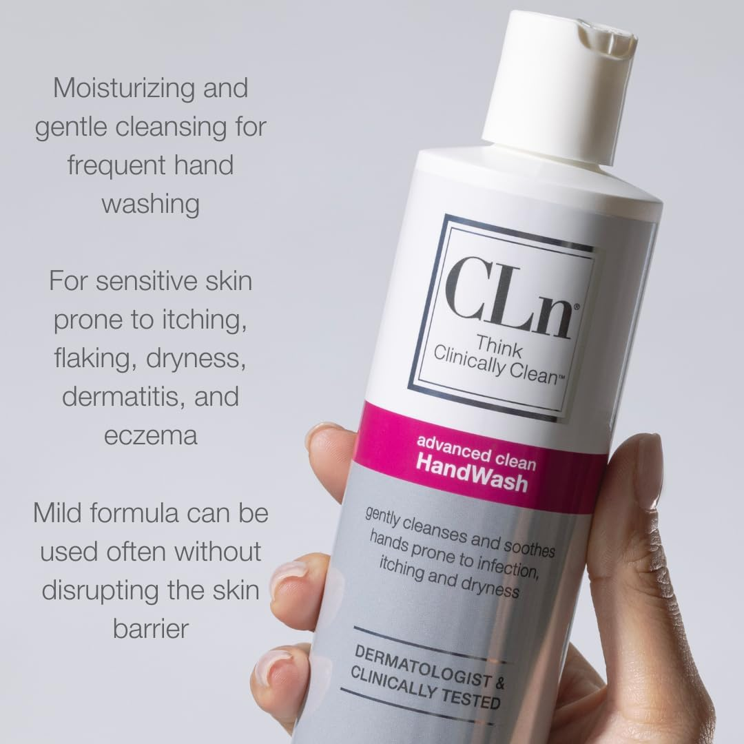 Cln&reg; Handwash - Advanced Hygiene for Hands, Formulated with Glycerin, for Sensitive Skin Prone to Hand Dermatitis, Redness, Irritation, Eczema, and Rash, Fragrance-Free, 8 Fl. Oz. image number 3