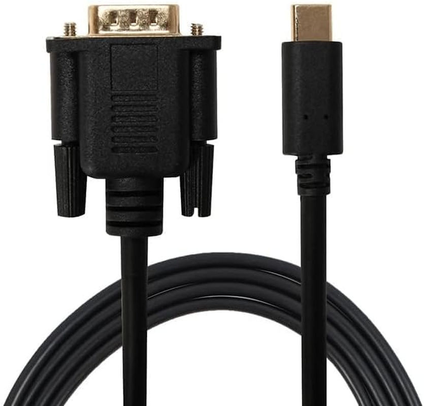 USB C to VGA Cable, USB Type C Plug to VGA Plug Cable Adapter PC Computer Monitor Gold Plated 1.8M image number 5