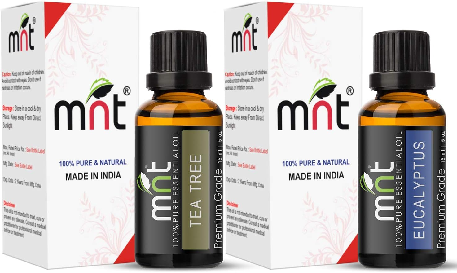 MNT Combo of Tea Tree Oil and Eucalyptus Oil for Hair Growth, Skin Care (Each 15ML) - 100% Pure Natural Oil image number 3