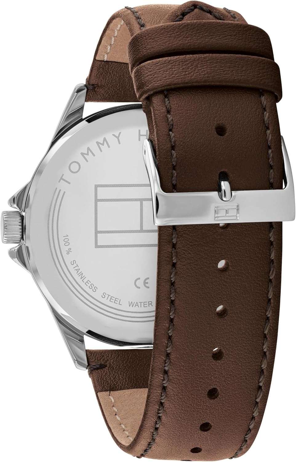 Tommy Hilfiger Macy'S Essentials Brown Calfskin Navy Dial Men'S Watch