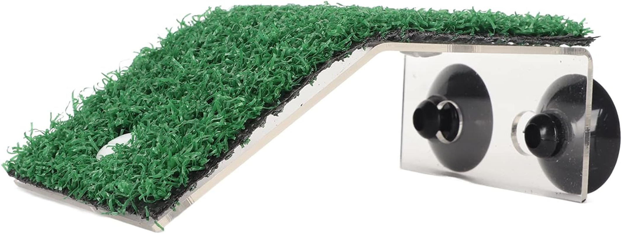 Small Turtle Basking Platform, Simulation Grass Turtle Ramp Reptile Ladder Resting Terrace Fish Tank Aquarium Turtle Dock with Suction Cup for Small Reptile Frog Terrapin (M)