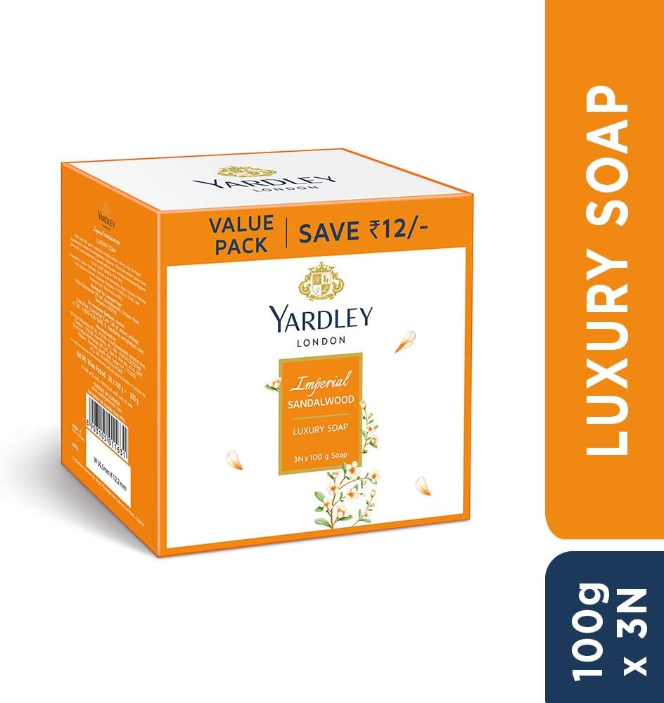 Yardley Sandalwood Luxury Soap, 100G (Pack of 3) image number 6