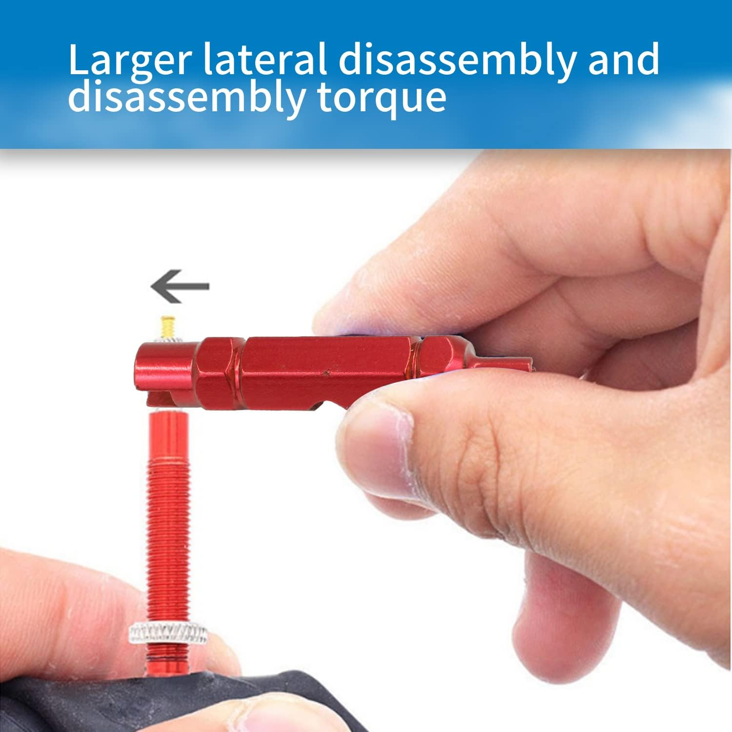 TORMEN Bike Valve Core Remover Tool 3 in 1 Bike Valve Core Tightening Tool Replacement Presta Valve Core and Schrader Valve Core (Red image number 5