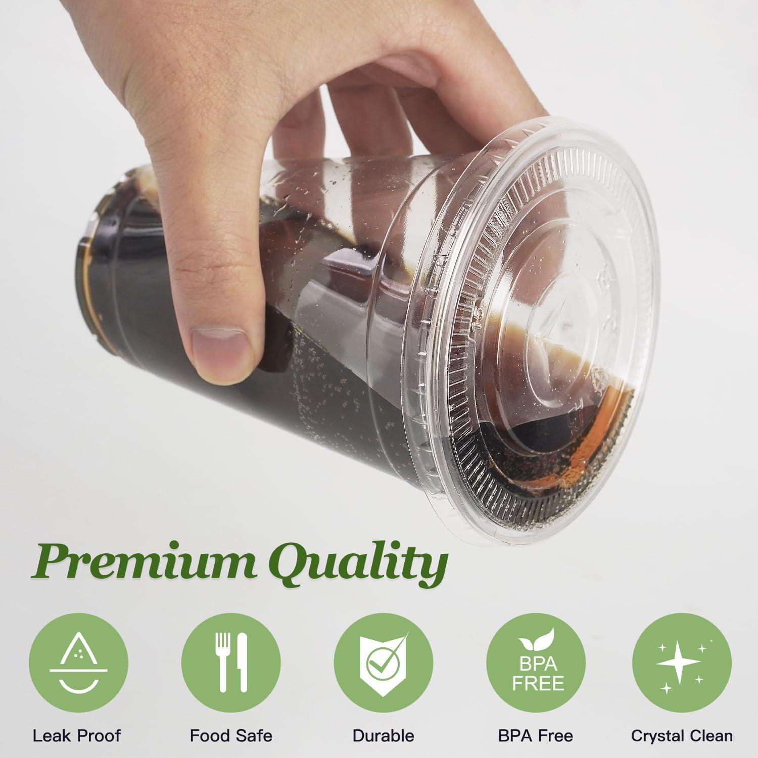 Xinthail 100 Pack 20Oz Reusable Plastic Cups with Lids and Straws -Versatile Water, Juice, and Coffee Cups for Weddings, Thanksgiving, Christmas, and Parties image number 5