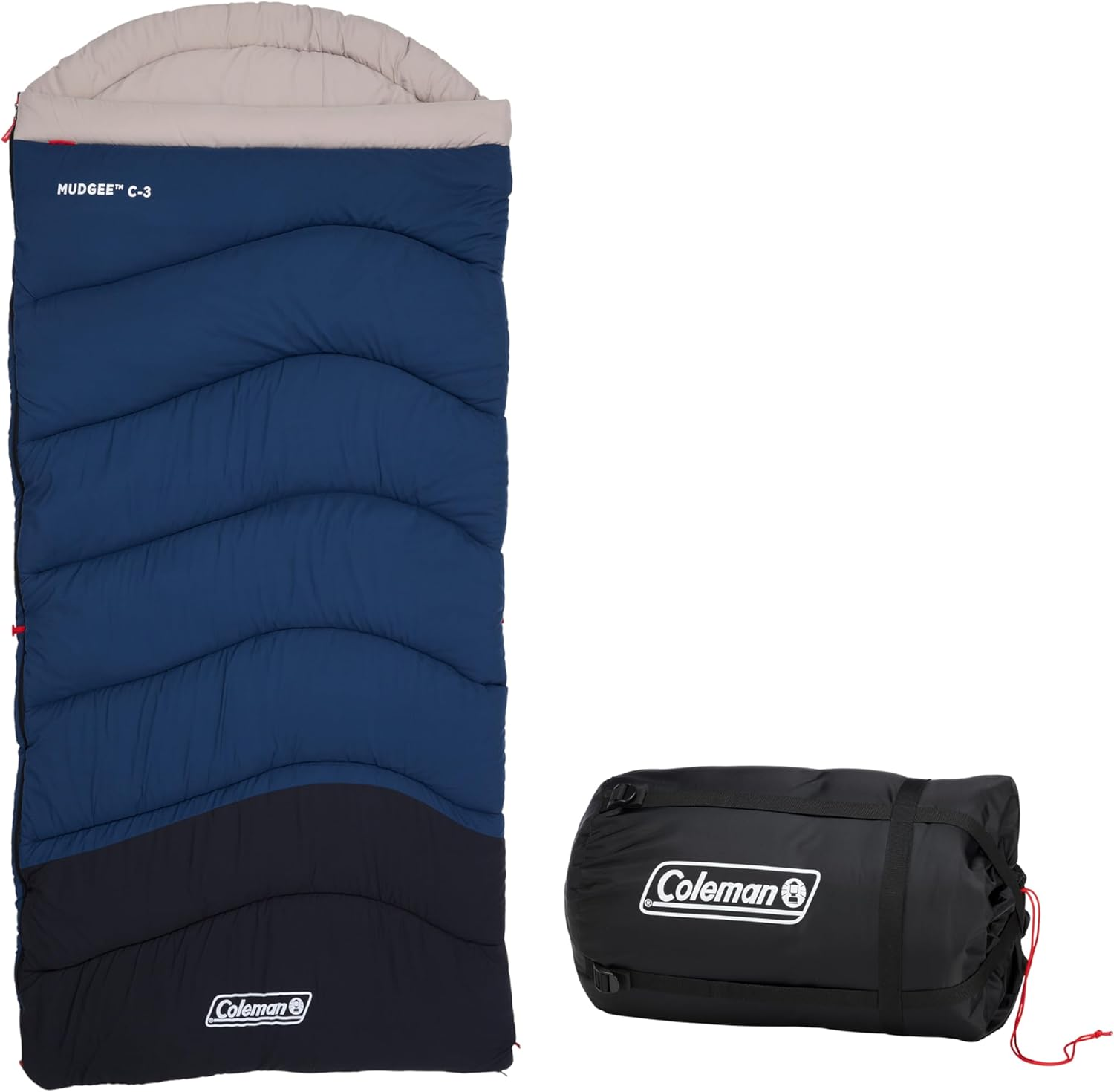 Coleman Mudgee Tall Sleeping Bag | 208X100Cm, All Weather, Polyester Fill with Extra Heat Retention, XL Stuff Sack, Brushed Polyester Shell & Lining, Comfort Cuff for Neck, Snag-Free Zips image number 2