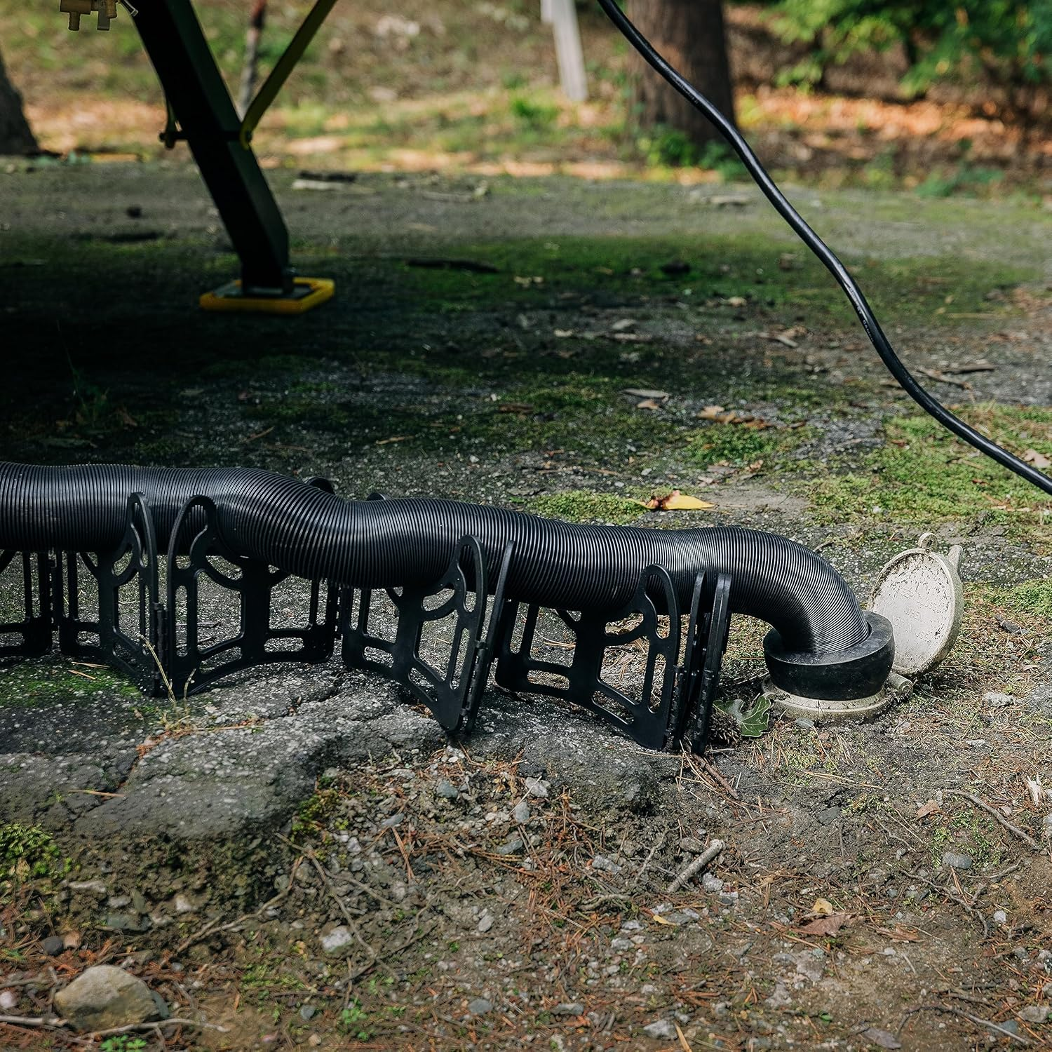 Camco 20-Foot RV Sewer Hose | Features a Durable HTS Vinyl Construction, Designed to Work with Threaded and Slip Fittings, and Has a 3-Inch Diameter Opening (39611), Black