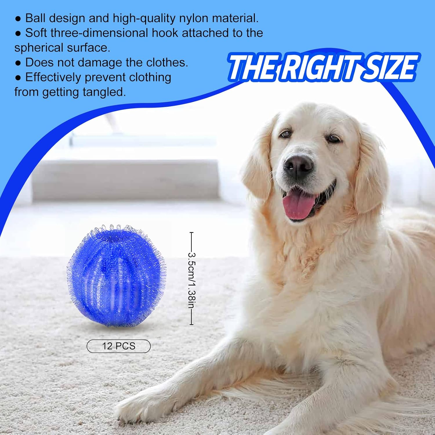 Pet Hair Remover for Laundry, 12 PCS - Reusable Dog & Cat Hair Remover Tool, Effectively Removes Pet Hair, Lint and Dander from Bedding and Clothing, Suitable for Washing Machines, Dryers image number 6