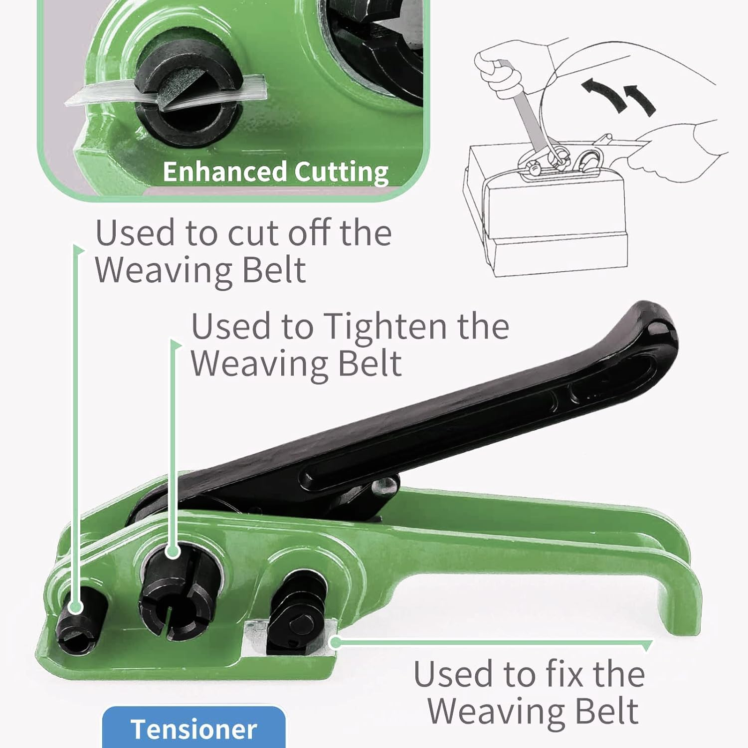 Anmas Rucci Heavy Duty Pallet Strapping Tools Kit - 3/4" X 328' Woven Cord Strapping Kit, 2000 Lbs Break Strength, Strapping Tensioner Tool, 50Pcs Reusable Buckles image number 3