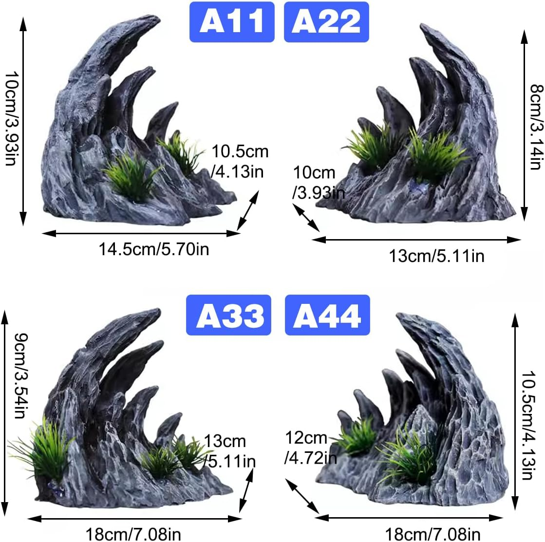 Fish Tank Simulation Resin Green Dragon Stone Canyon, Aquarium Landscape Decorative Rock Ornaments, Valley Stone Package image number 6