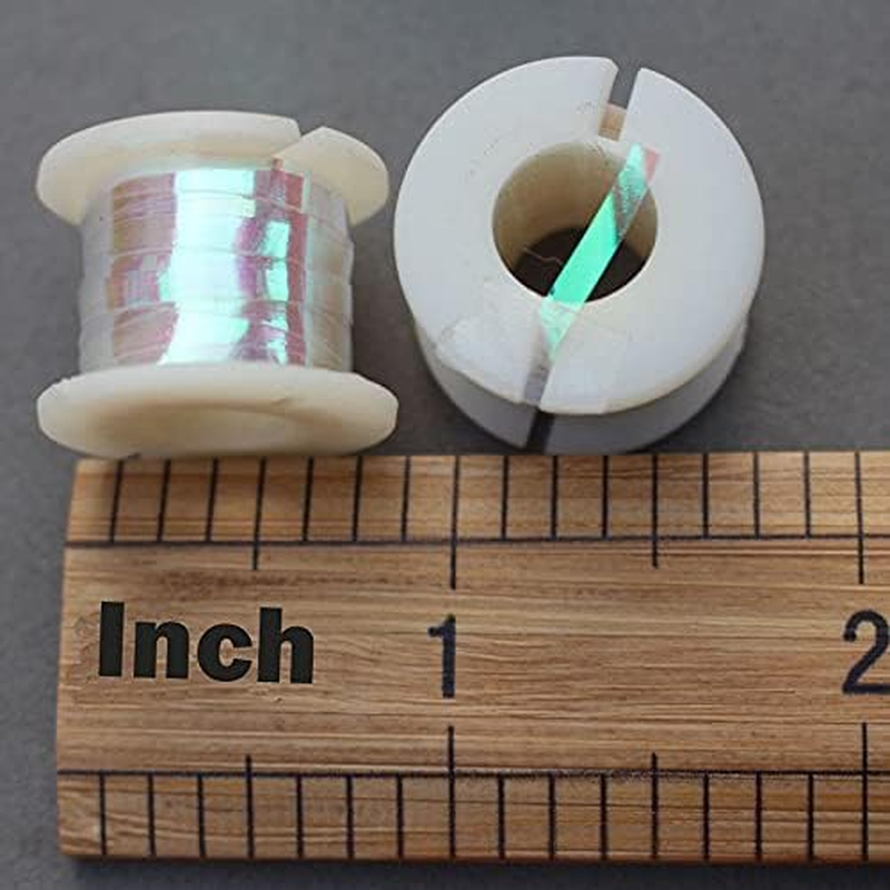 Tigofly 2 Small Spools 2.3Mm Wide Flat Pearl Coating Holographic Tinsel Magnum Flashabou Sparkle Flash Fly Tying Materials image number 1