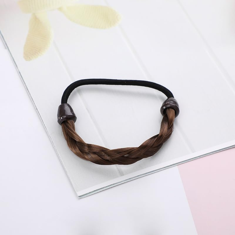 Elastic Hair Band Braided Wig Synthetic Wig Elastic Rope Braided Headband Ponytail Holder for Women and Girls 3 Pieces (3 Colors) image number 6