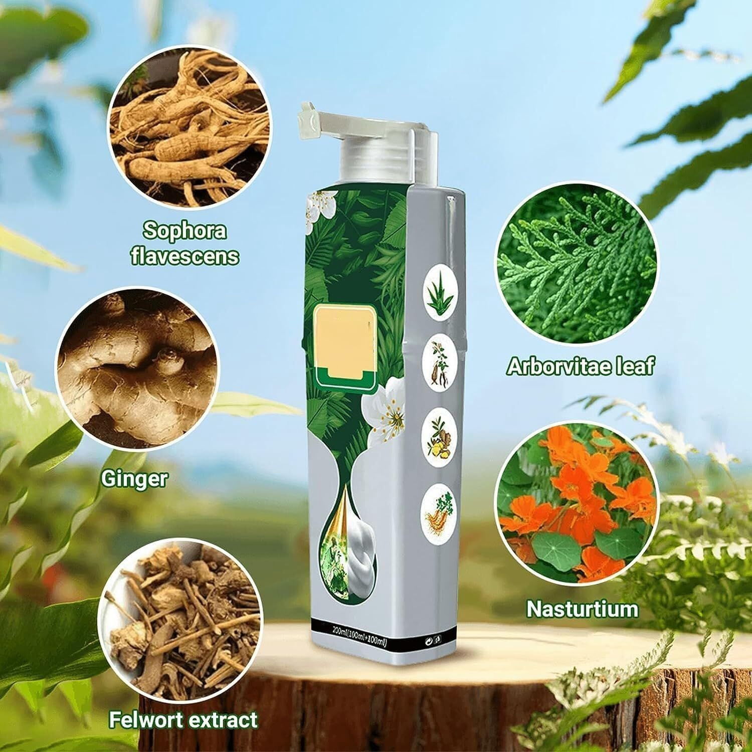 Natural Plant Hair Dye,Pure Plant Extract Bubble Hair Dye 200Ml,Hair Dye Shampoo for Gray Coverage Hair Color Shampoo for Women & Men Instant Herbal Natural Plant Hair Dye Shampoo (Natural Black, L) image number 6