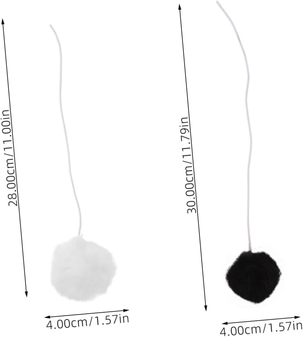 INOOMP 6Pcs Interactive Cat Toy Balls Plush Pom Pom with Elastic Rope for Indoor Cats Kitten Training and Scratching Pet Supply image number 3