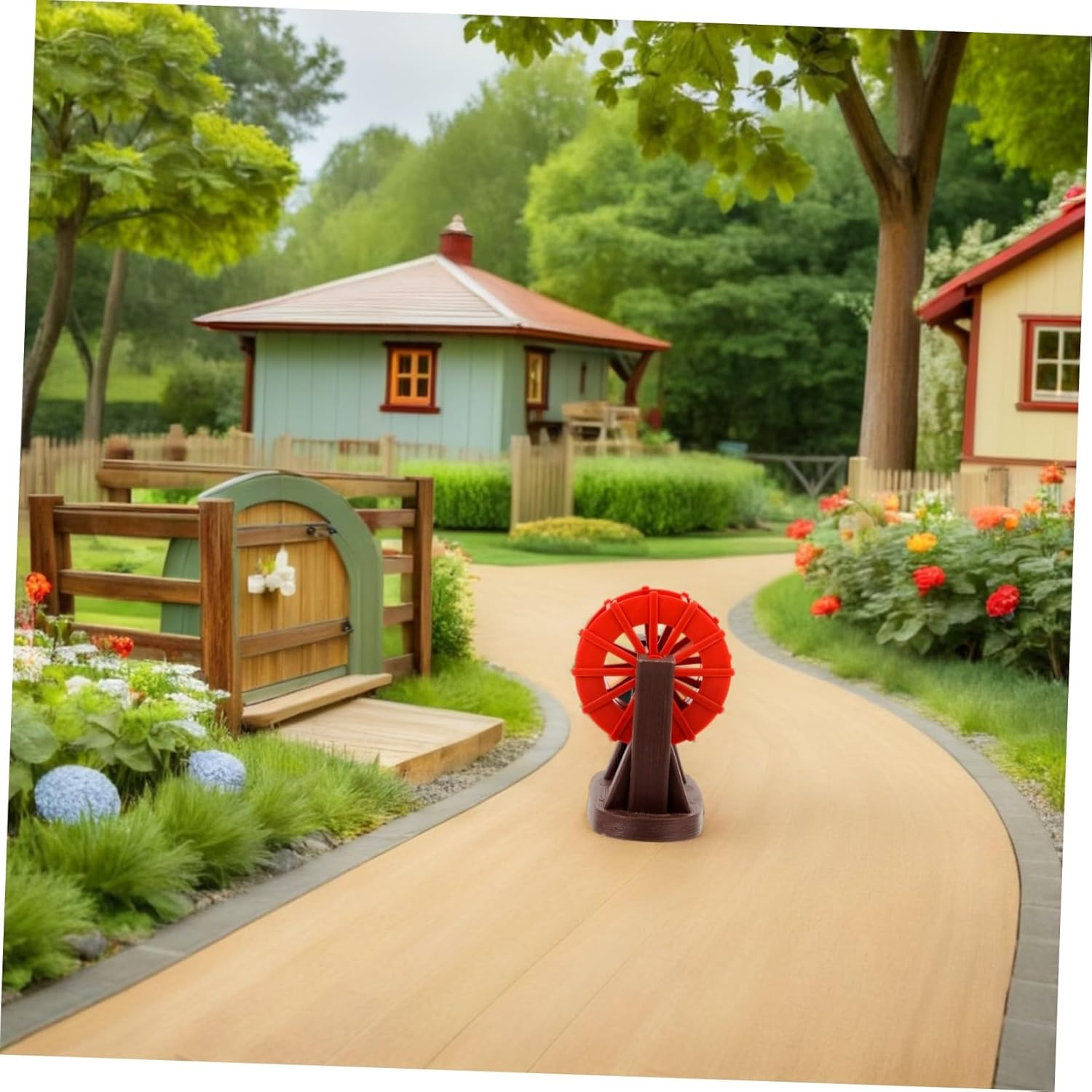 COHEALI 2Pcs Miniature Fish Tank Water Wheel Ornament Red Aquarium Water Mill Model for Zen Garden Fountain Silent Operation Decorative Accessory for Landscaping and Air Quality