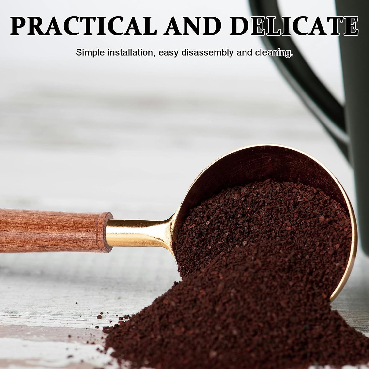 OSALADI Wooden Portafilter Handle M10 Wenge Coffee Machine Accessory Bottomless Espresso Handle Replacement for Cafe and Home Bar Use image number 6