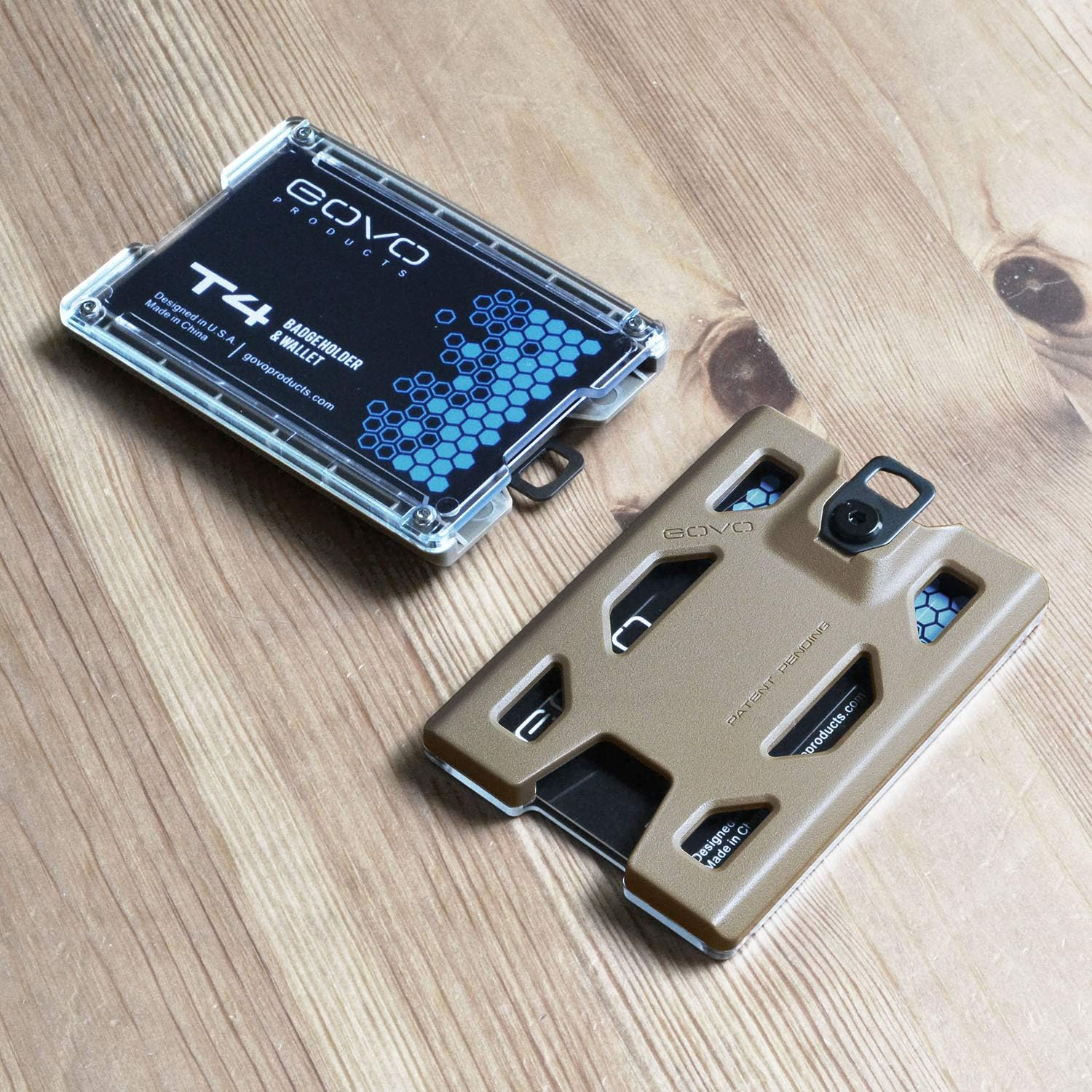 GOVO Badge Holder - without Clip Version - Durable Polycarbonate ID Card Holder Holds 1 to 4 Cards (Tan) - Purple image number 7