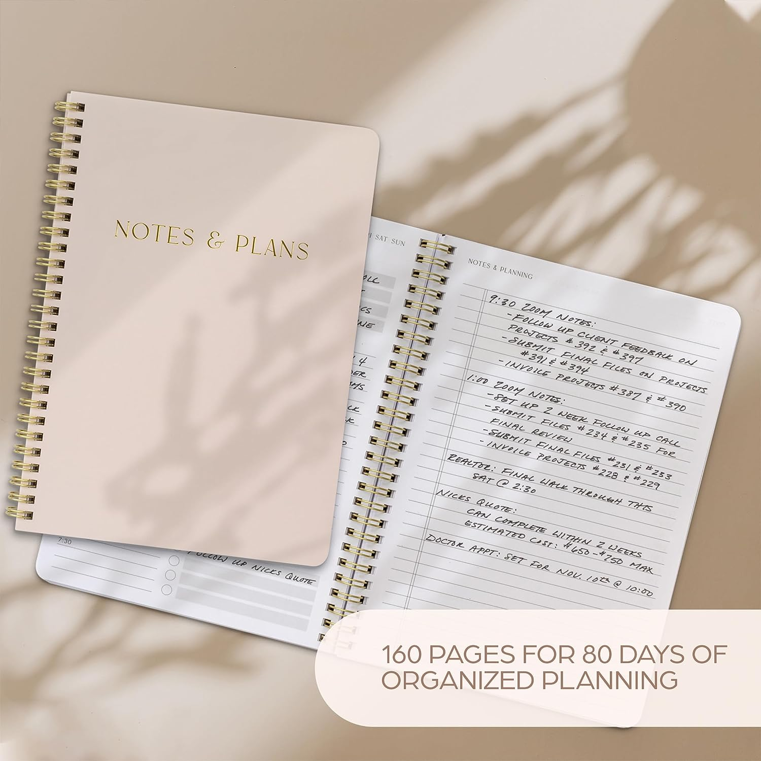 Simplified Daily Planner and Notebook with Hourly Schedule - Aesthetic Spiral to Do List Notepad to Easily Organize Your Tasks and Appointments - Stylish Book and School or Office Supplies for Women image number 2