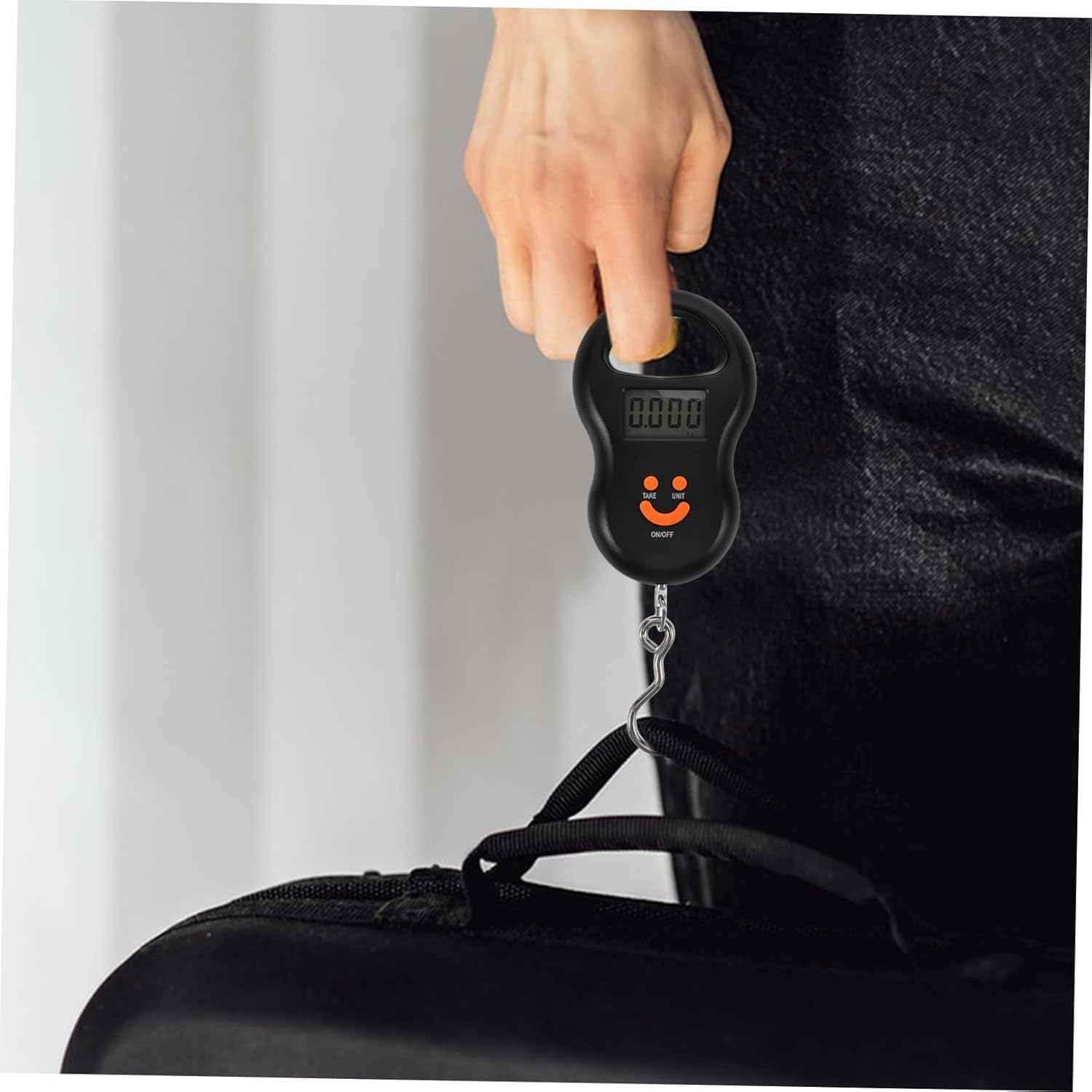 WOONEKY Travel Essential Portable Scale Digital Luggage Weighing Scale Hook Black image number 6