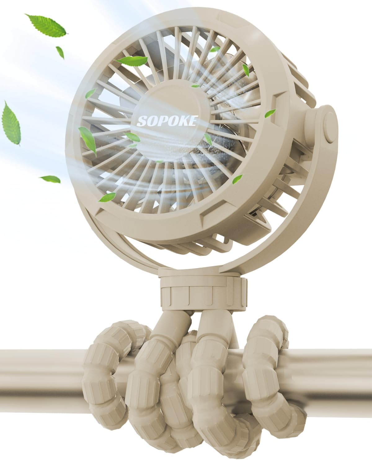 Mini Portable Baby Stroller Fan,3 Speed Personal Handheld Fan,Battery Operated Rechargeable 360&deg; Flexible Tripod Cooling Fan, Suitable for Car Seat Crib Treadmill Golf Cart Travel(Black)