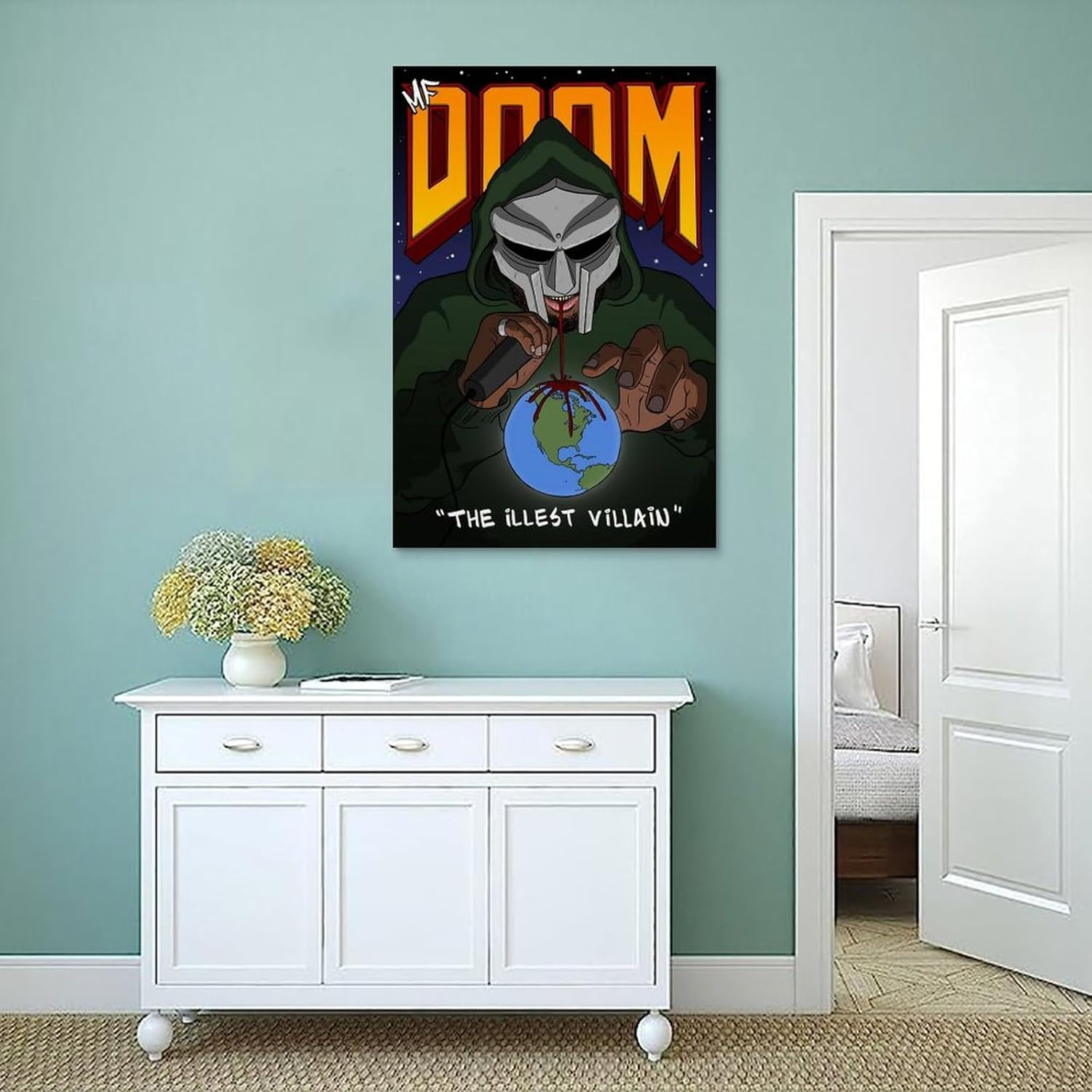 Rapper Mf Doom Poster Poster Canvas Painting Wall Art Picture Home Decor Print for Bedroom Living Room Dorm Study Bar Office 12X18Inch(30X45Cm) image number 2