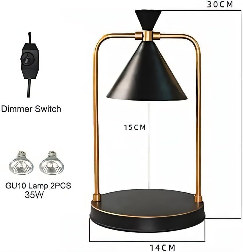 Candle Warmer Lamp Australia, Table Lamp with Dimmable for Jar Candles with 2 Bulbs, Home D&eacute;cor Products for Thanksgiving Christmas Mother'S Day Birthday Women & Mom Gifts, White - Black image number 4