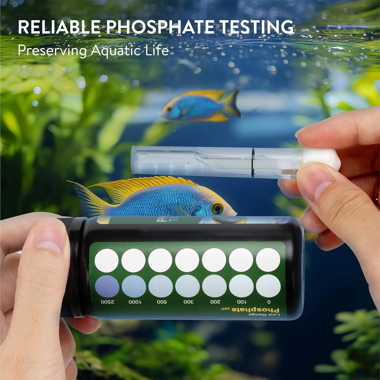 Health Metric Phosphate Aquarium Test Strips - Cold Water Tank Phosphate Testing Kit - Tropical Fish Tank Aquariums or Pond - Aquarium Water Test Kits - for Pools & Spa - 25 Strips image number 4