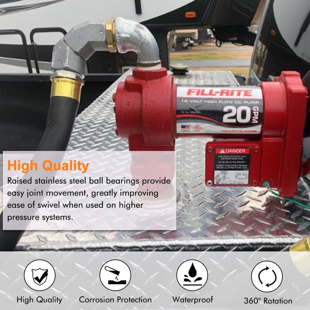 1" Fuel Transfer Hose Swivel 360 Rotating Connector for Fuel Nozzle Multi Plane Fuel Plane Swivel