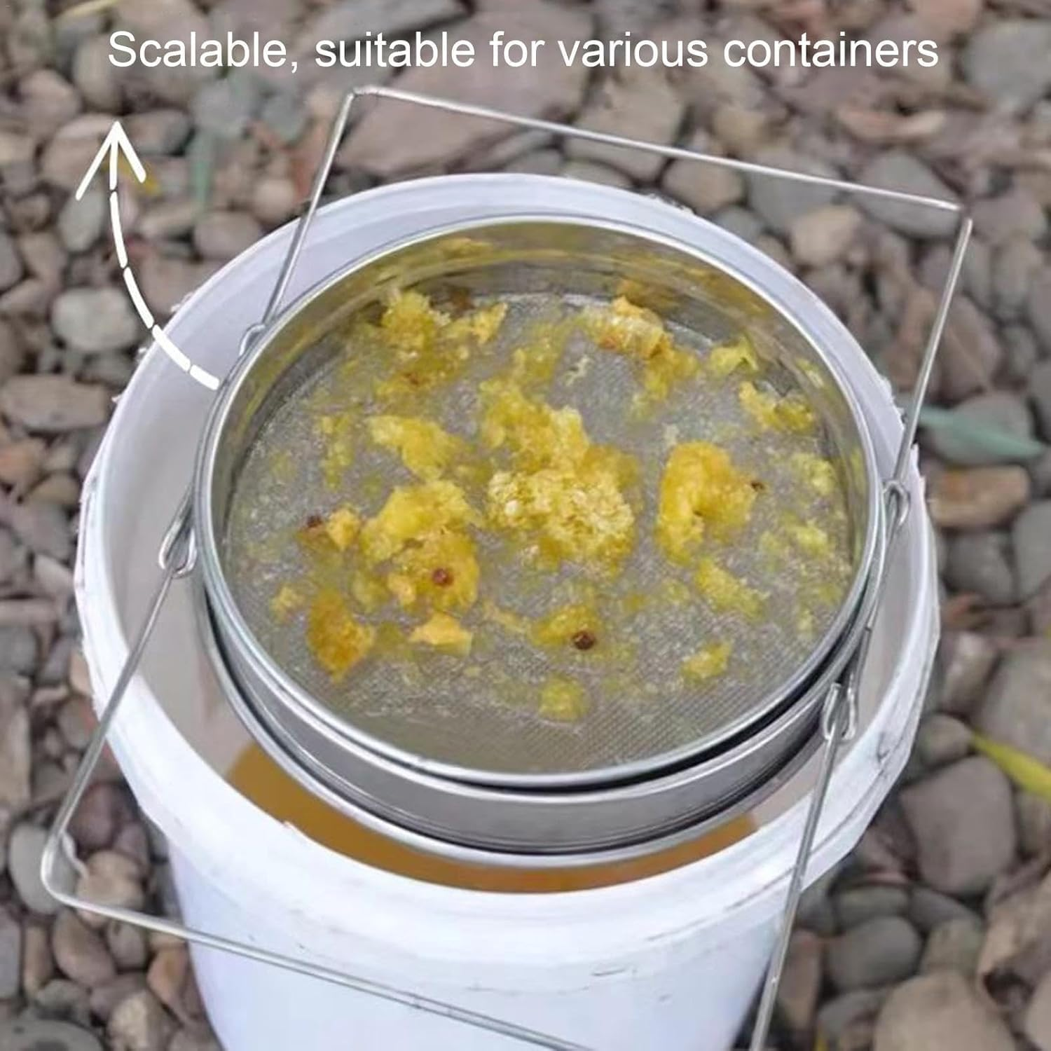 Stainless Steel Honey Filter Double Mesh Beekeeping Equipment Tool, Double Sieve Honey Fragment Filter image number 3