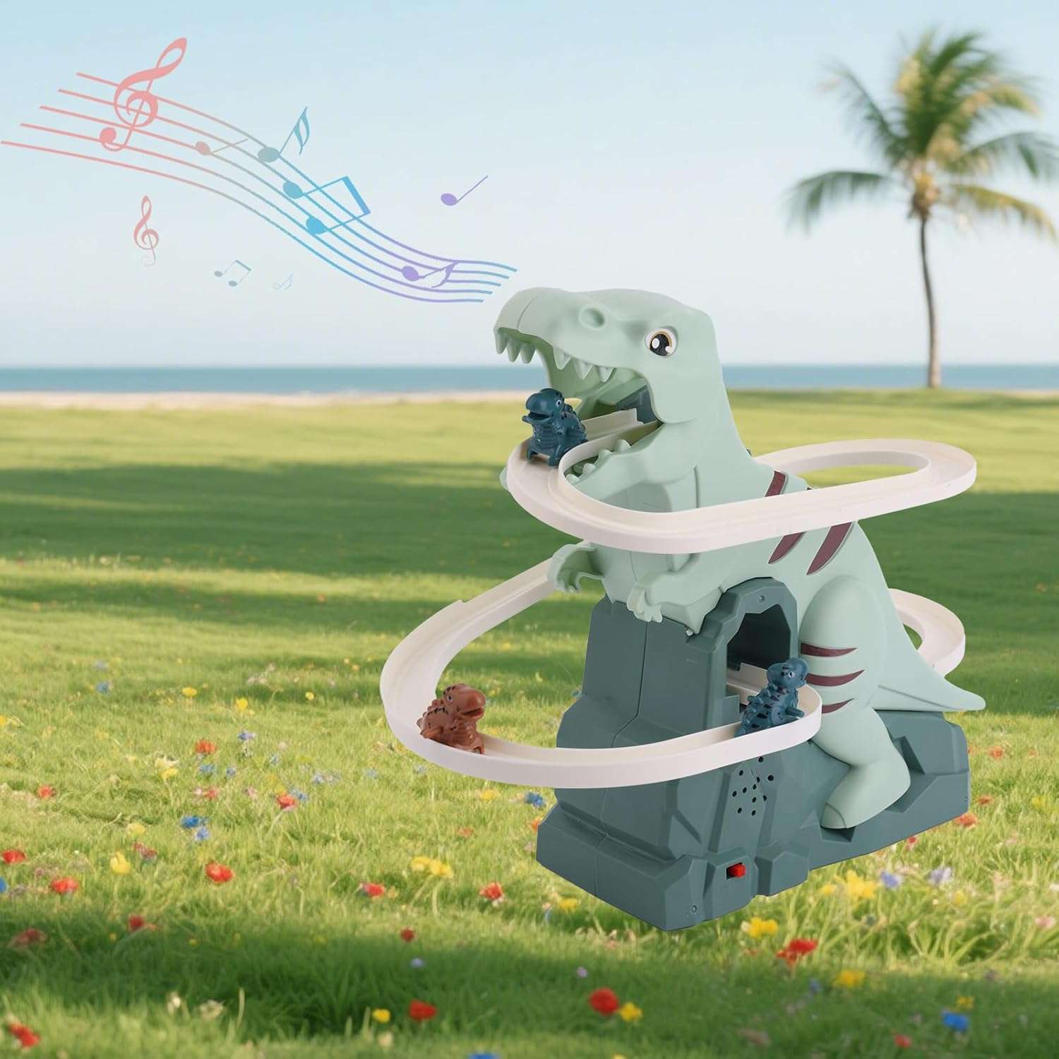 BTFO Dinosaur Climbing Slide Music Toy, Fun Electric Dinosaur Race Track Roller Coaster Set for Kids Ages 3+ Ideal for Boys & Girls image number 4