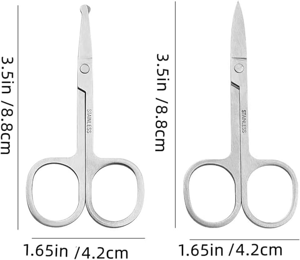 3 Pack Professional Scissors & Nose Hair Beauty Scissors,- Multi-Purpose Stainless Steel Beauty Grooming Scissor for Nail, Facial Hair, Eyebrow, Eyelash, Dry Skin image number 5