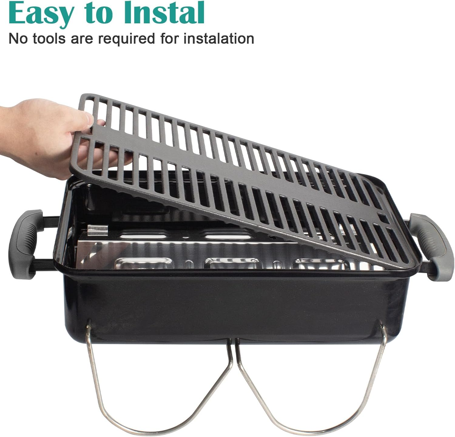 Cast Iron Grill Grate for Weber Go-Anywhere Charcoal and Gas Grill, Cooking Grill Grids Replaces 80631, 70211, 3634, 67195, 16" X 10" image number 2