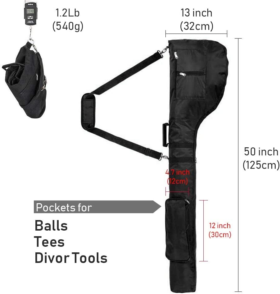 Lehom Golf Bag Clubs Case Foldable Zippered Golf Carry Bag for 8-10 Golf Clubs Lightweight Golf Travel Bag for Men & Women image number 5