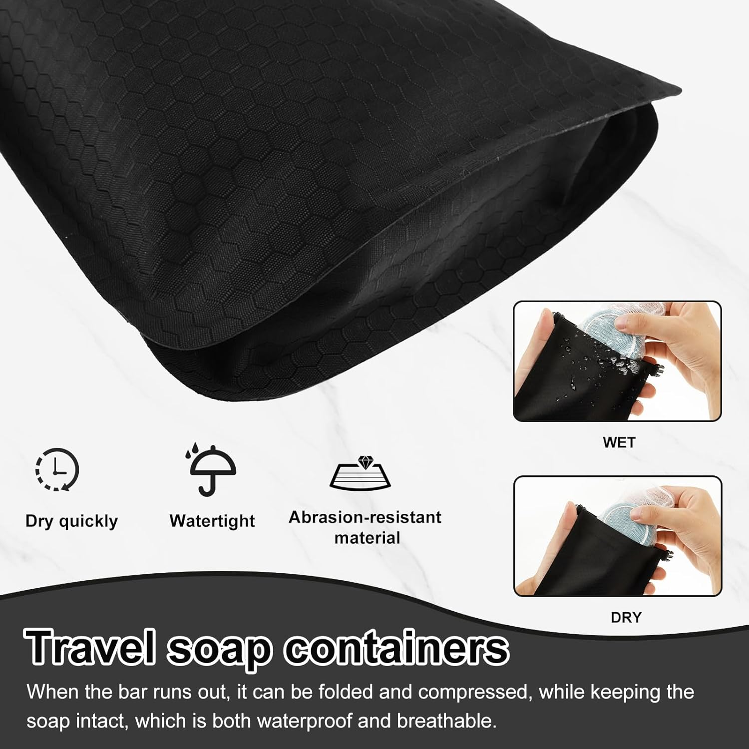 2 Pack Travel Soap Bag, Waterproof & Leakproof Soap Bar Case, Portable Soap Holder Travel Case, Soap Container Bag, Foldable Travel Soap Pouches for Shampoo Bars Travel Camping Enthusiasts (Color A) - Color A image number 5