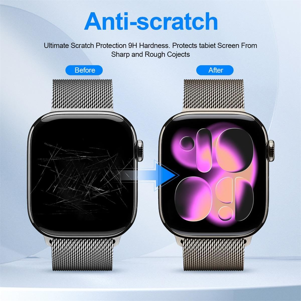 T Tersely [8 Pack] Screen Protector for Apple Watch Series 11/10 42Mm,Self-Healing Flexible Full Coverage TPU Film, Anti-Scratch HD Clear image number 6