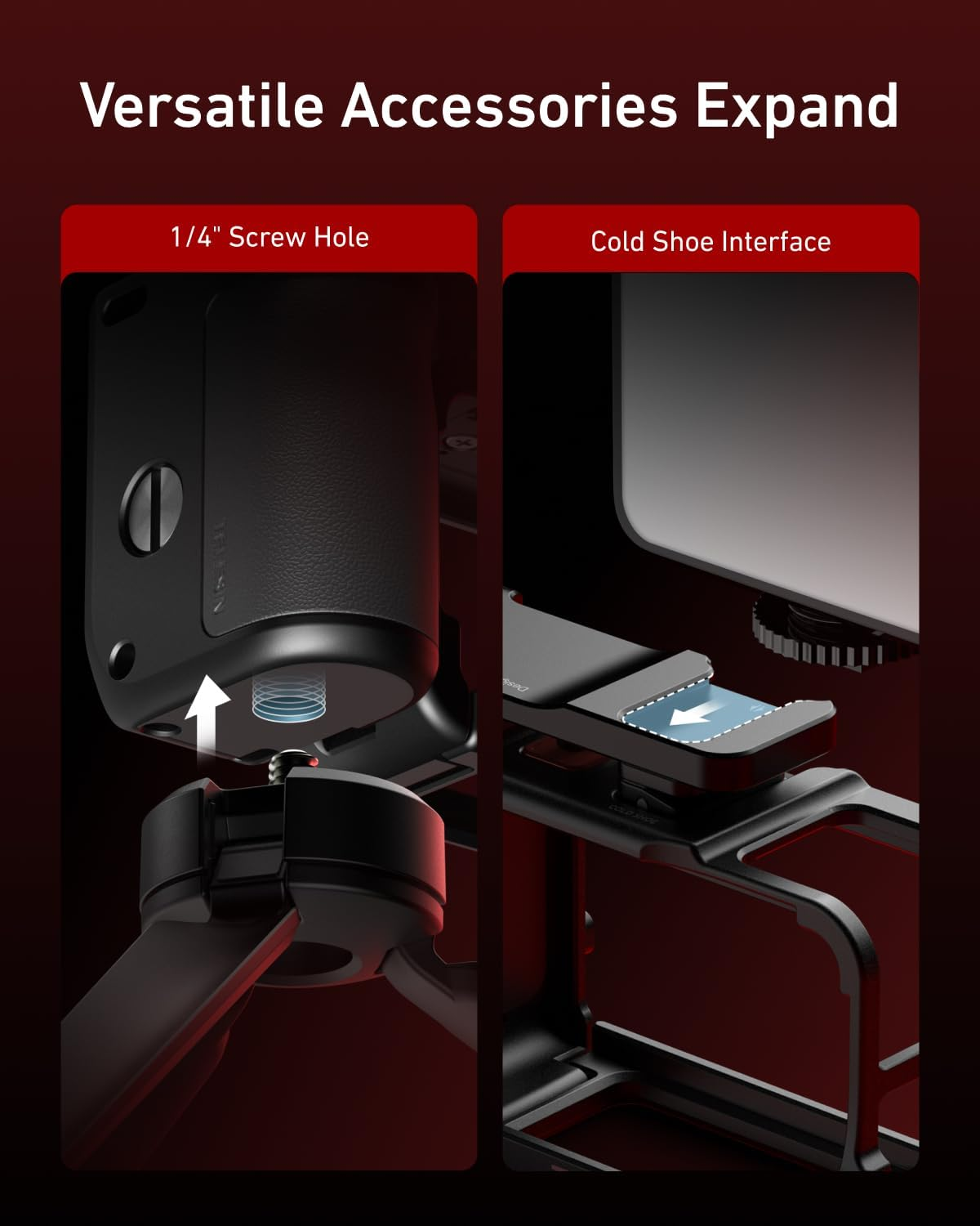 TELESIN Metal Aluminum Alloy Street Photography Camera Grip Holder for DJI OSMO Action 5 Pro/Action 4/Action 3,Patented Seesaw Shutter Button, Ergonomic, Pro-Level image number 1