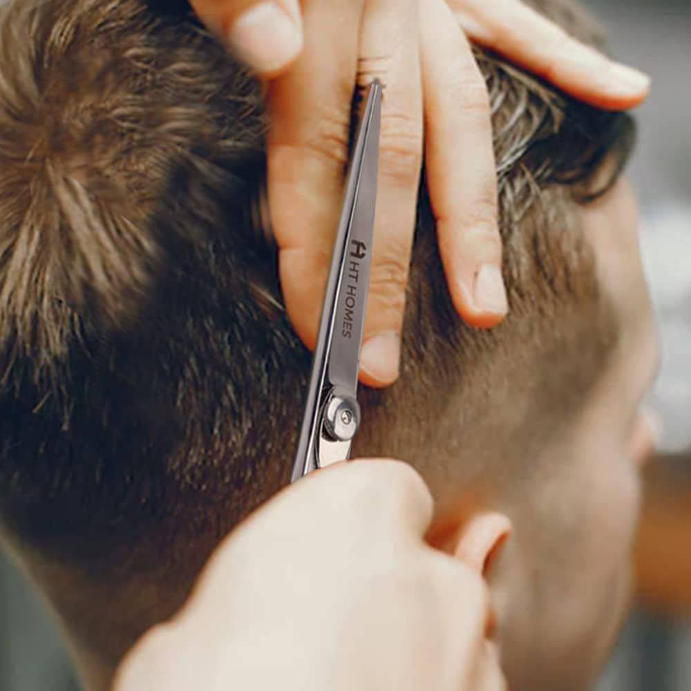 Hair Cutting Scissors Professional Hairdressing Barber Shears 6.5 Inch Silver Hairdressing Scissors & Hair Cutting Shears Japanese Stainless Steel Salon Scissors(6.5" Cutting Scissor, SILVER) image number 2