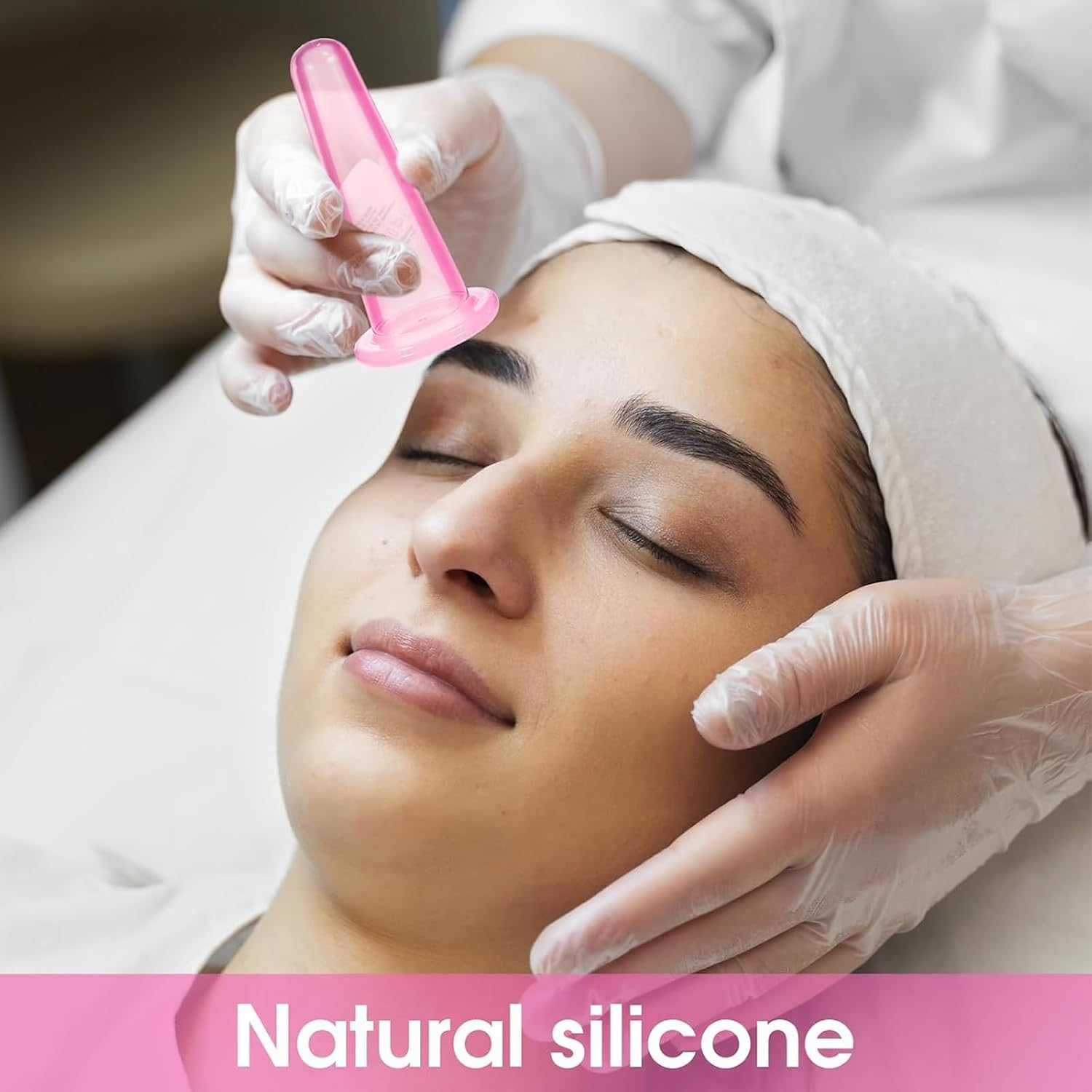 Weidllys 4 PCS Facial Cupping Therapy Set, Vacuum Facial Silicone Cups for Cupping Therapy Facial Cupping Treatment anti Aging Beauty Tool for Face and Eye Cupping Massage (Pink, 2 Small + 2 Large)