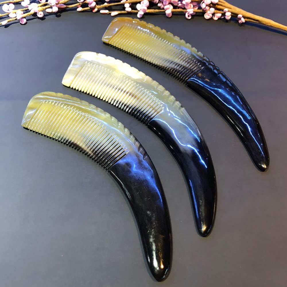 TOP SEWING Carved Horn Bone Comb for Relaxing Head 8.5" Scalp Massage Comb B image number 6