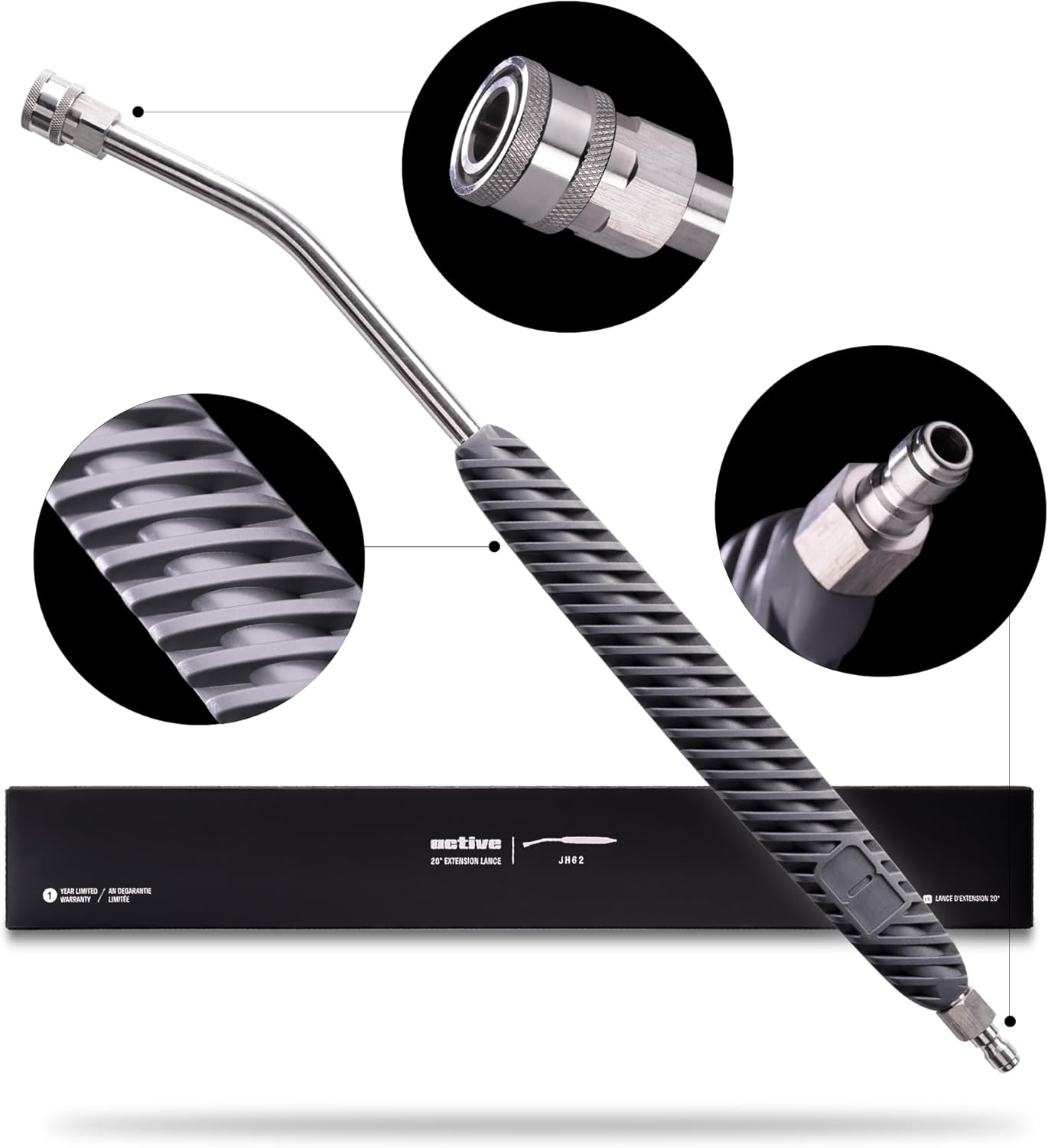 Pressure Washer Lance with 20&deg;, 304 Stainless Power Washer Extension Wand for Car Wash - Electric & Gas Pressure Washer Short Gun Wand Replacement - Pressure Washer Accessories & Attachments image number 1