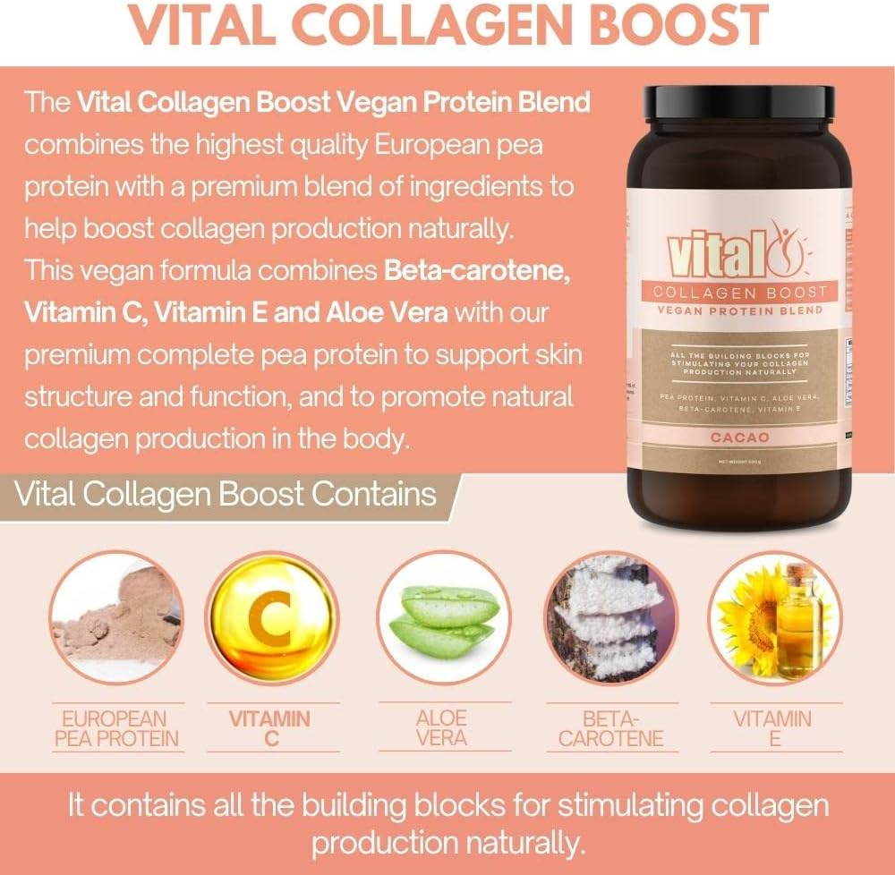 Vital Collagen Boost Vegan Protein Blend Cacao 500GM image number 1