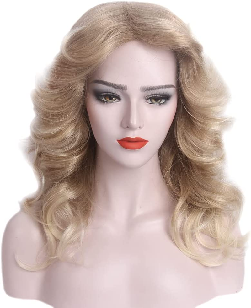 Stfantasy 1920S Wig for Women Mid Long Wave Blonde Hair Natural Wig Women Daily Costume Cosplay Party image number 1