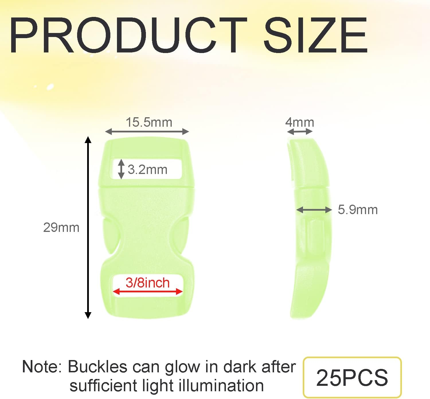 Coobigo Curved Paracord Buckle Clips Snap for Paracord Bracelets Parchute 550 Rope DIY Craft Black Pets Collar Straps Buckles image number 2