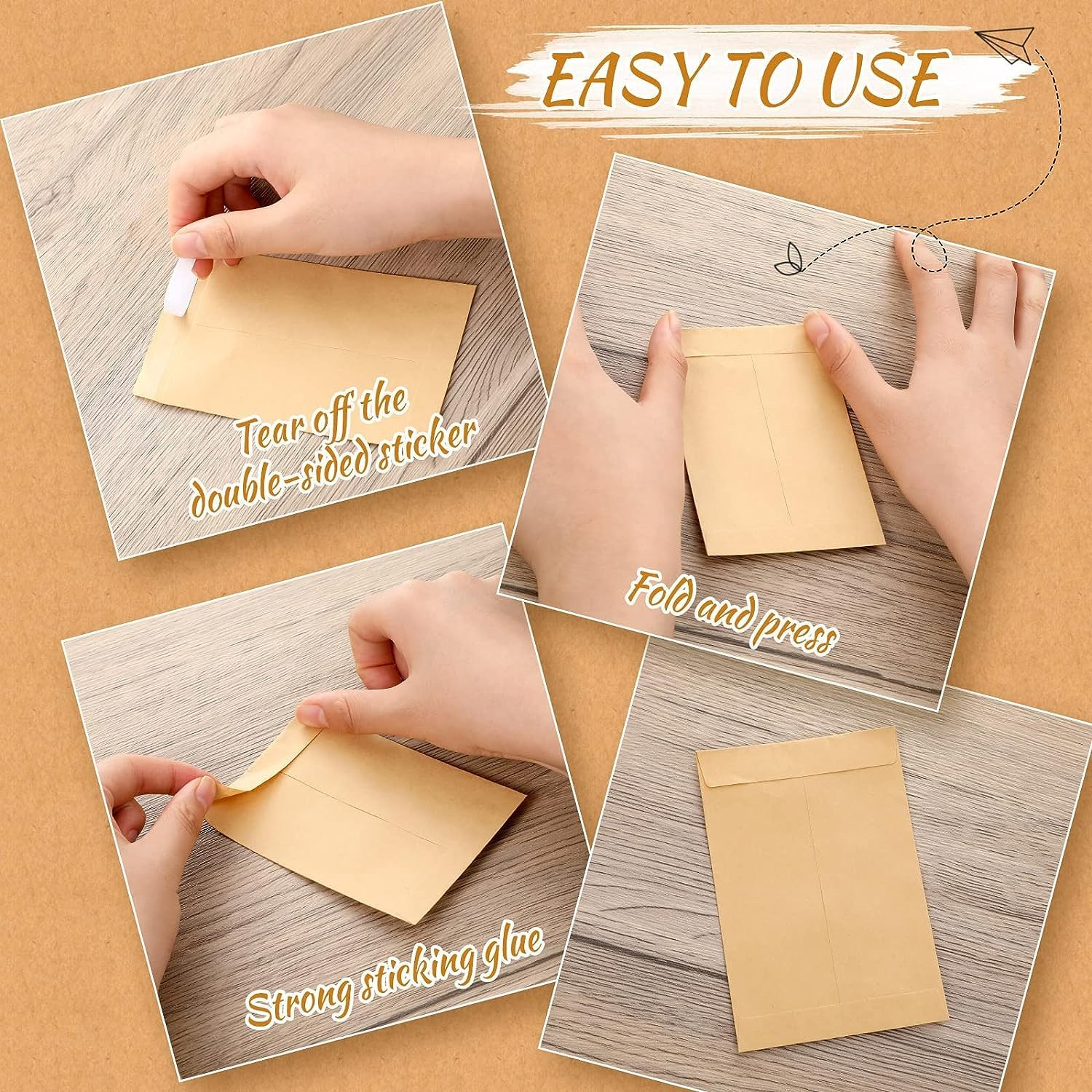 150 Pcs Small Envelopes for Seeds, Seed Envelopes, Seed Storage Envelopes, Resealable Seed Packets Envelope, Seed Packet Envelopesfor Collection of Flower Vegetable Seeds (Yellow) image number 3