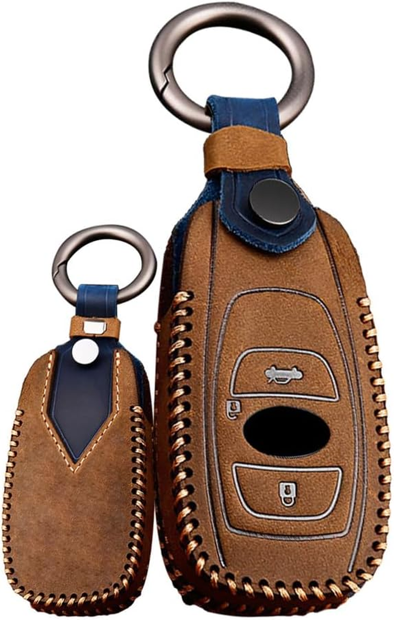 3 Button Genuine Leather Smart Key Fob Skin Cover Case Protector Keyless Fit for Subaru BRZ Impreza STI WRX