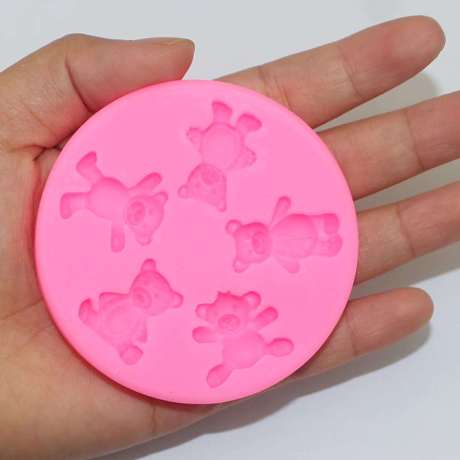 3 Pieces Bear Silicone Mold Valentine&rsquo;S Day Fondant Mold Cute Bear Chocolate Fondant Mold for Chocolate Candy Gum Paste Crafting Polymer Clay Cake Decorating image number 5