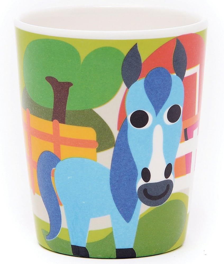 French Bull 4Pc Toddler Kids Feeding Melamine Tableware Flatware BPA Free Dishwasher Safe, Durable Plate, Cup, Bowl, Divided Tray Dinnerware Set, Juice, Farm, 4Pc Juice Cup Set (74392) image number 6